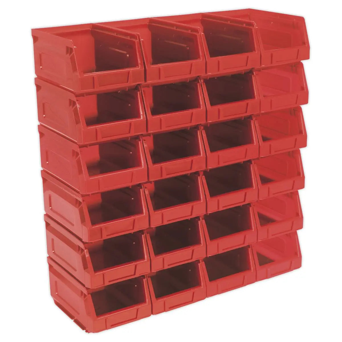 Sealey Plastic Storage Bin 105 x 165 x 85mm - Red Pack of 24 