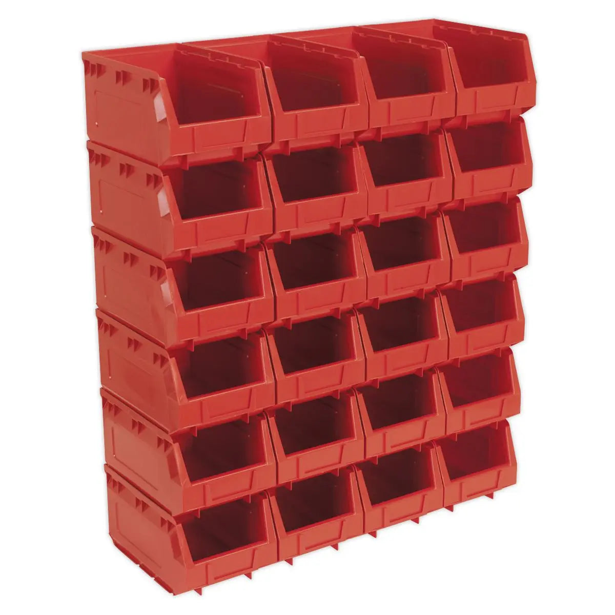 Sealey Plastic Storage Bin 150 x 240 x 130mm - Red Pack of 24 