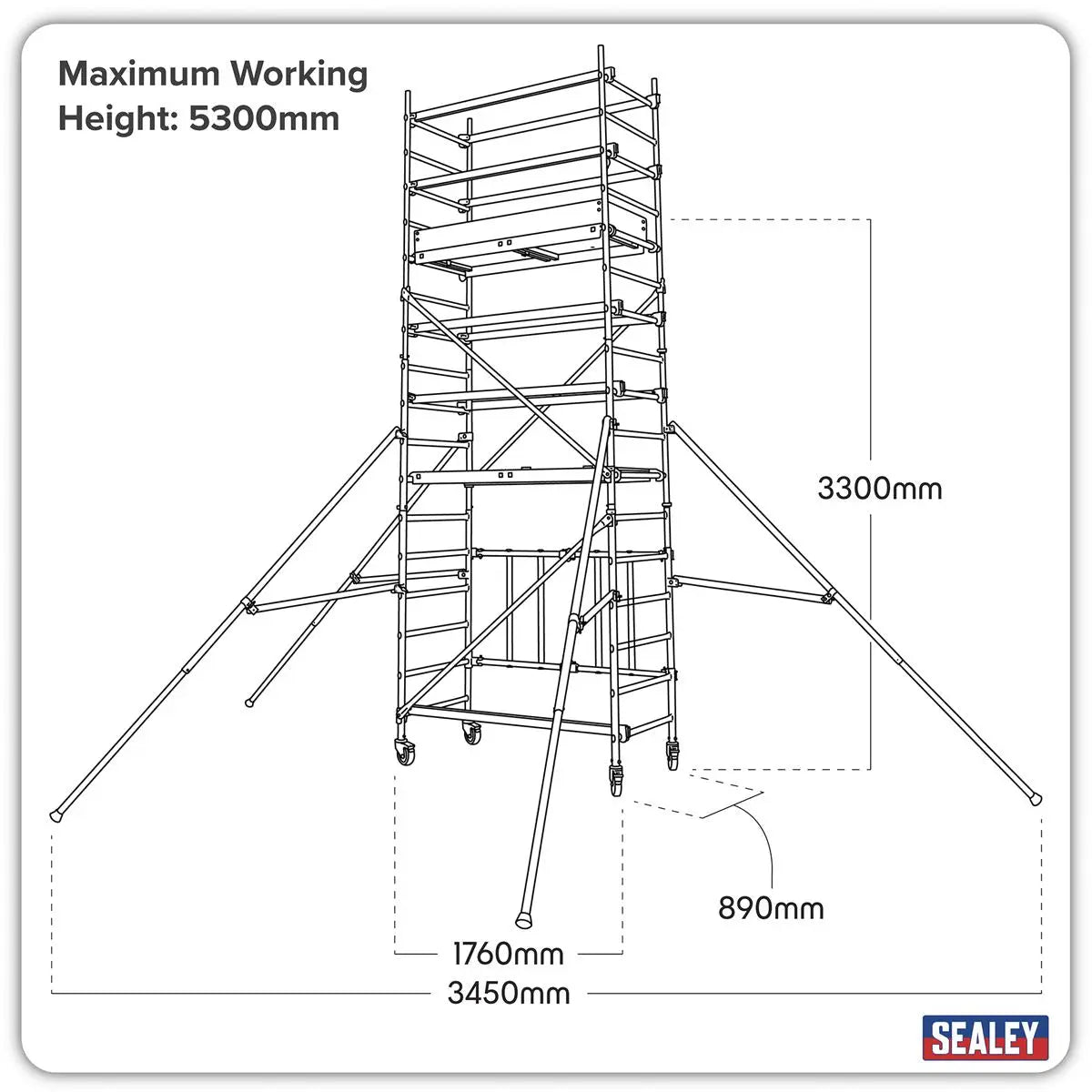 Sealey Platform Scaffold Tower Extension Pack 3 EN 1004-1 