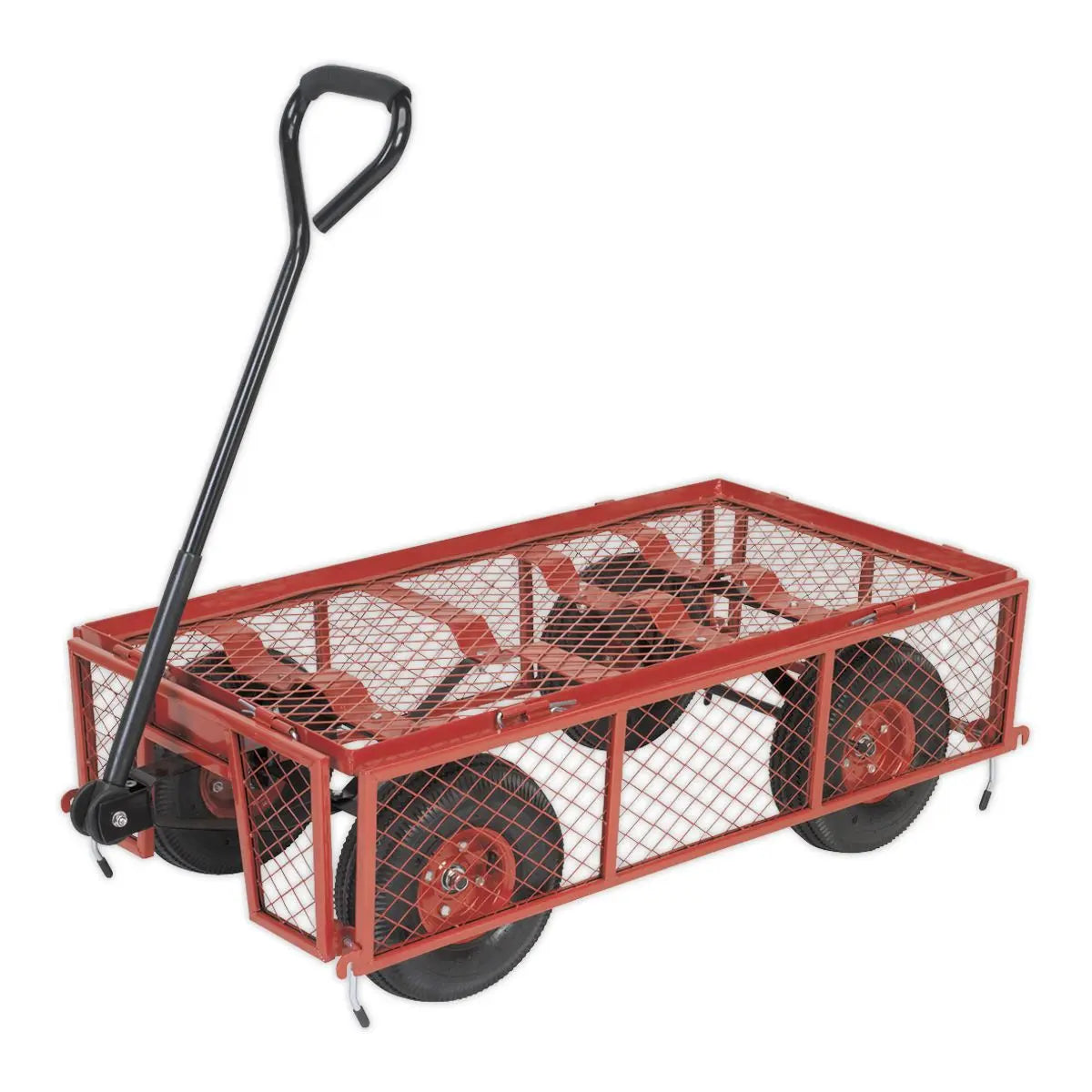 Sealey Platform Truck with Removable Sides Pneumatic Tyres 200kg Capacity 