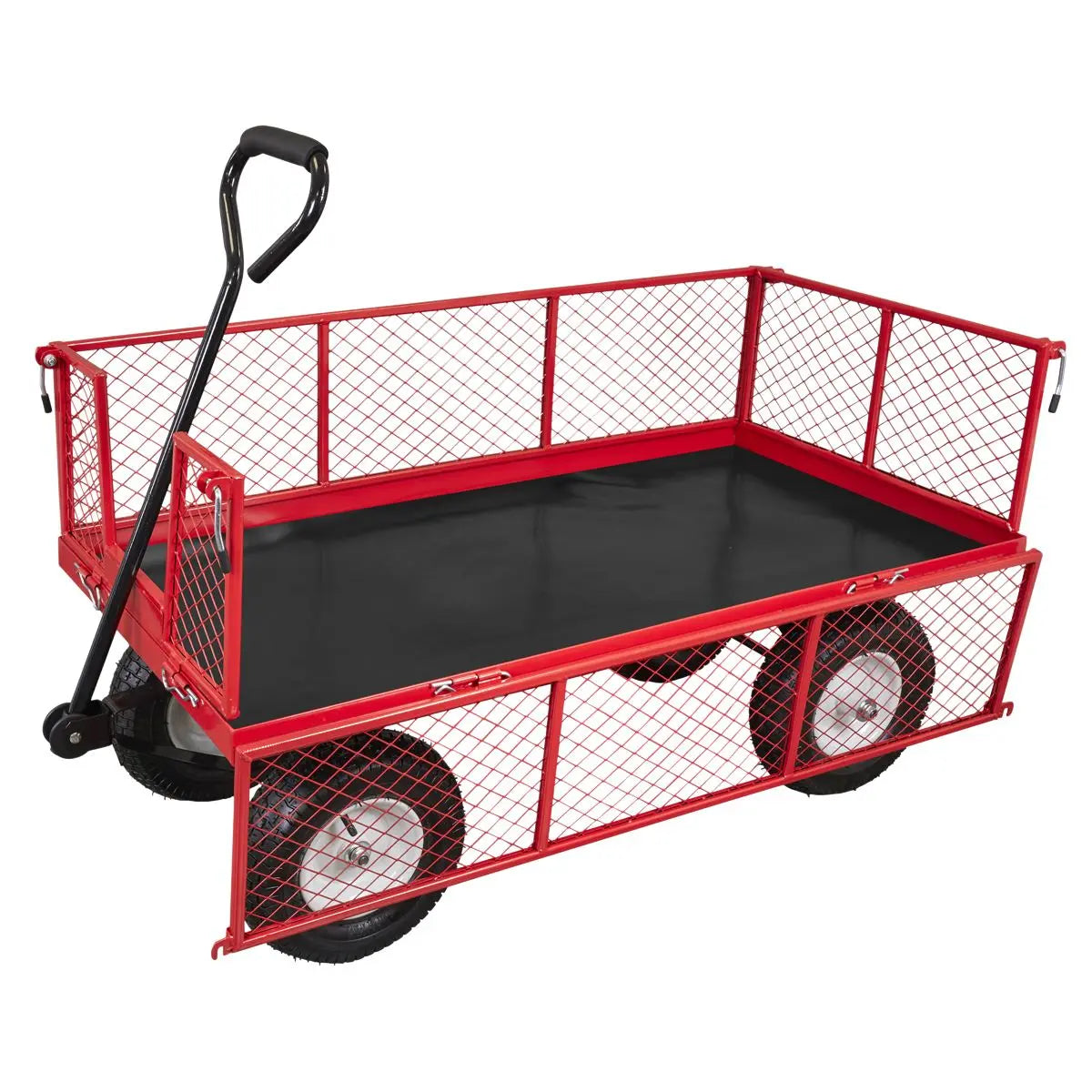Sealey Platform Truck with Sides Pneumatic Tyres 450kg Capacity 