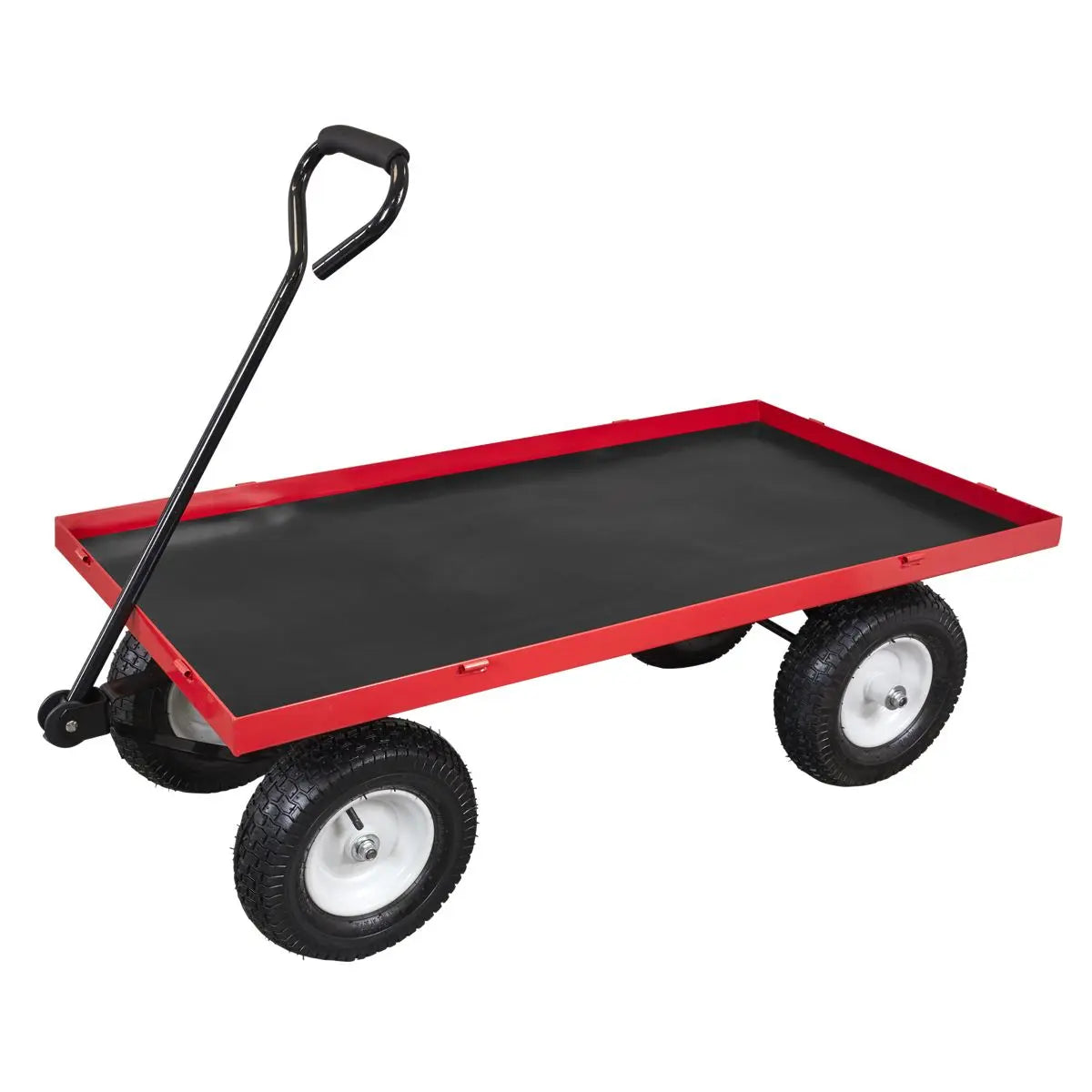Sealey Platform Truck with Sides Pneumatic Tyres 450kg Capacity 
