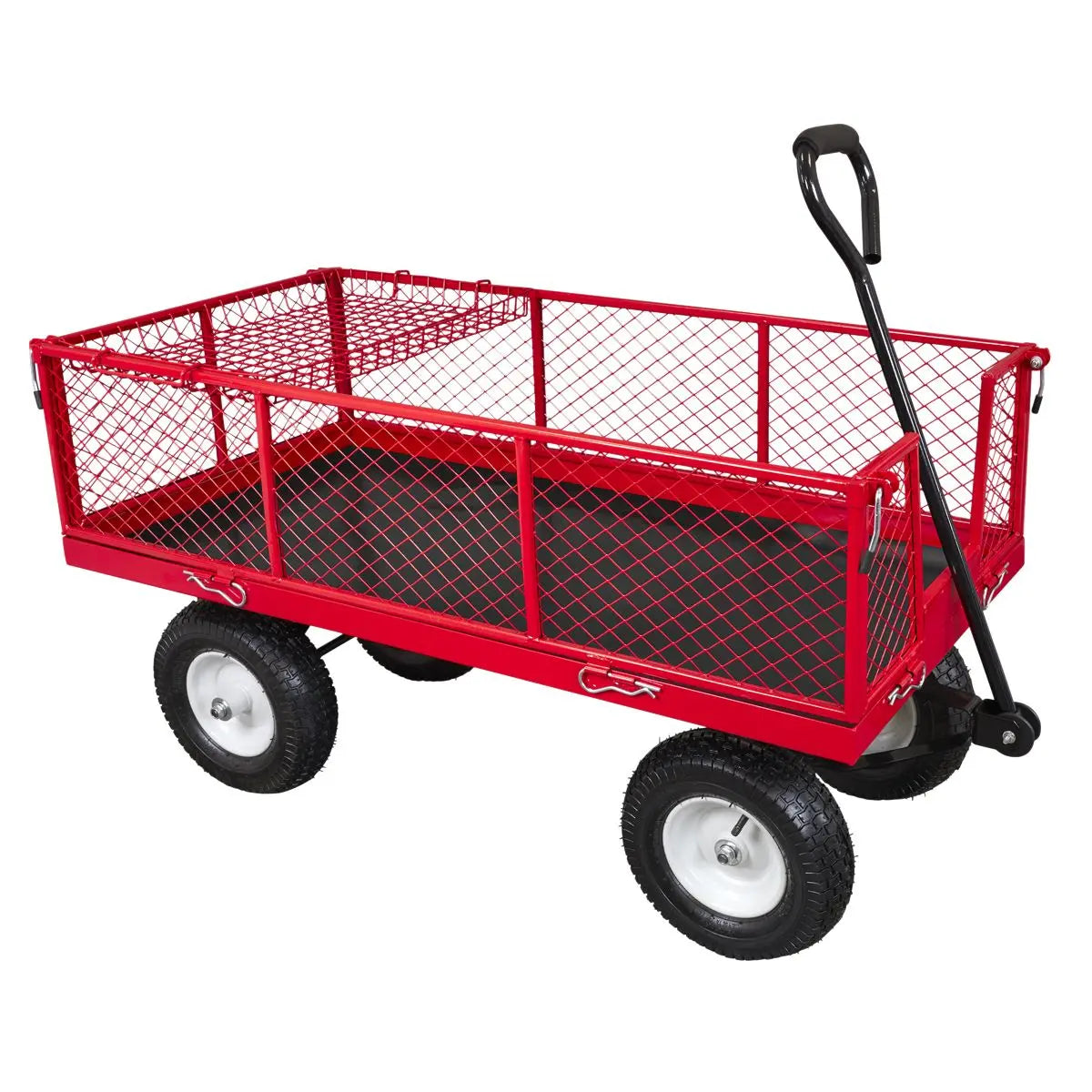 Sealey Platform Truck with Sides Pneumatic Tyres 450kg Capacity 