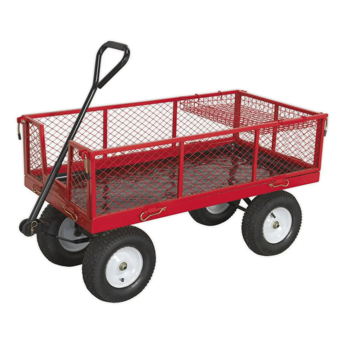 Sealey Platform Truck with Sides Pneumatic Tyres 450kg Capacity 