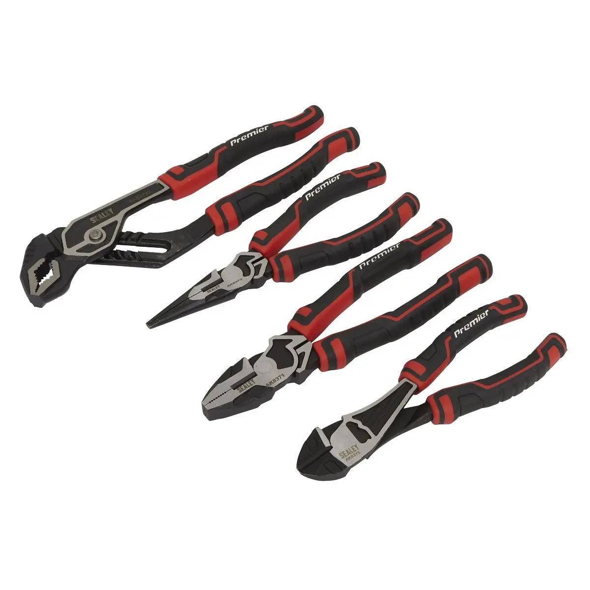 Sealey Pliers Set High Leverage 4 Piece Side Cutters Combination Long Nose Water Pump 