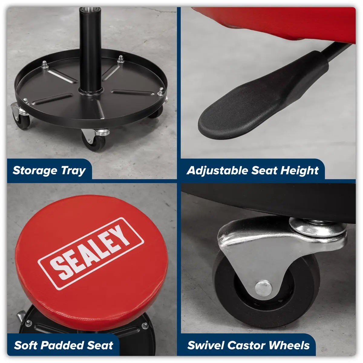 Sealey Pneumatic Mechanic's Seat  White Rose Tools