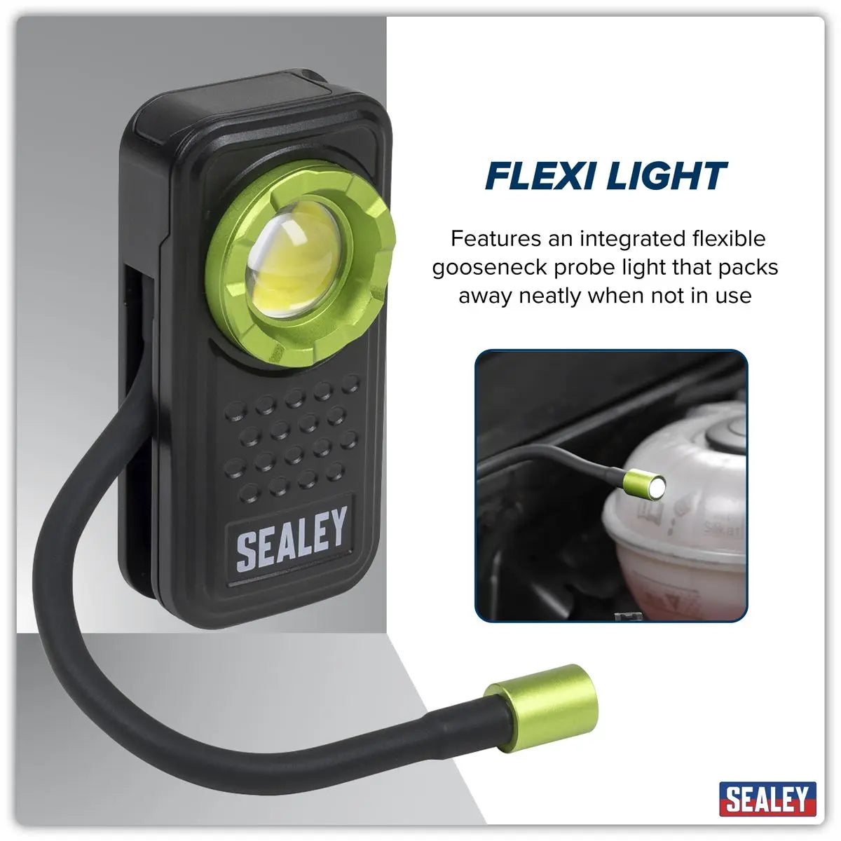 Sealey Pocket Light with Flexi Inspection Light 8W COB LED & 1W SMD LED  White Rose Tools