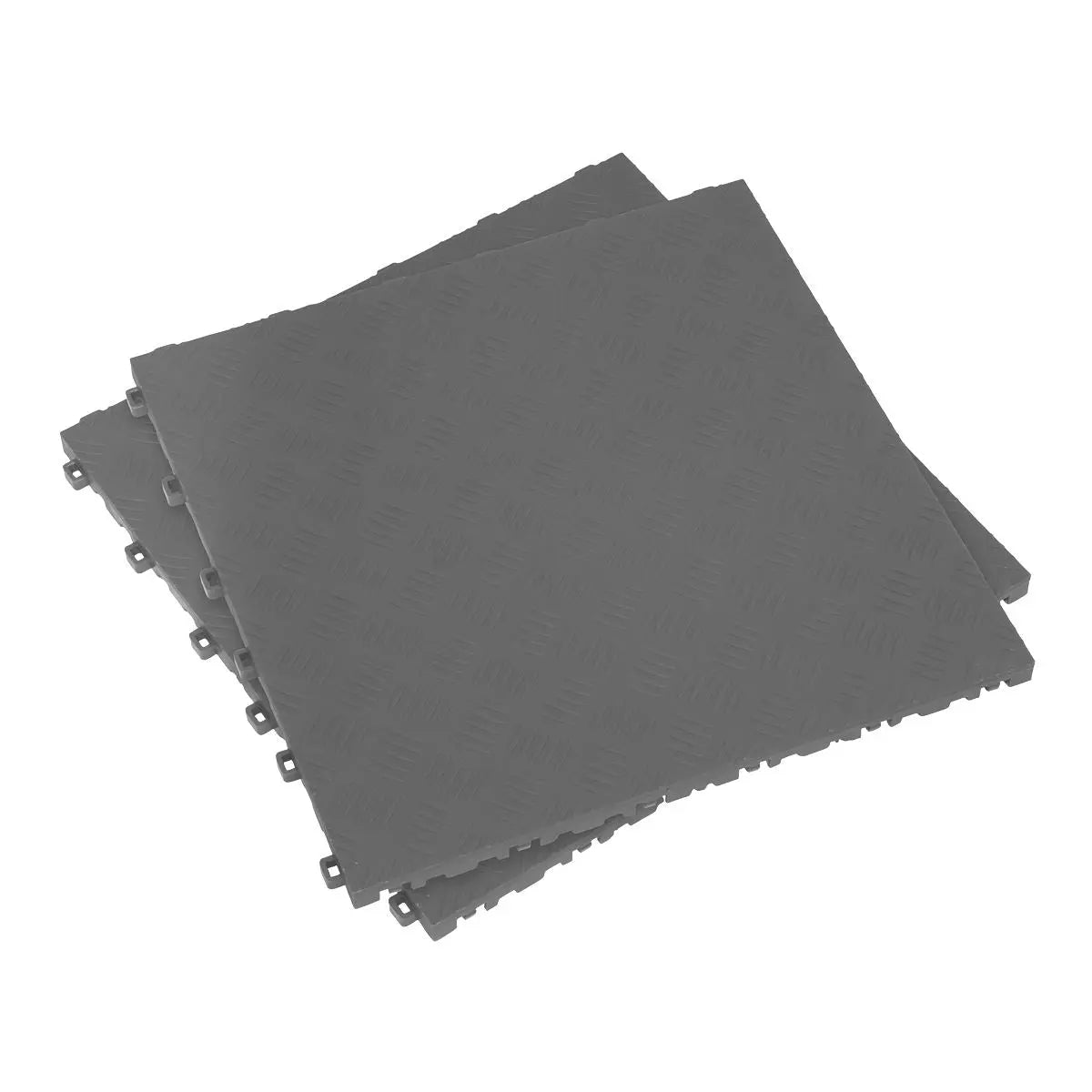 Sealey Polypropylene Floor Tile 400 x 400mm - Grey Treadplate - Pack of 9 