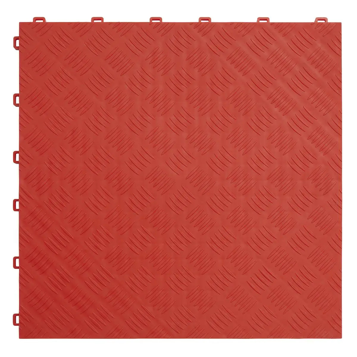 Sealey Polypropylene Floor Tile 400 x 400mm - Red Treadplate - Pack of 9 