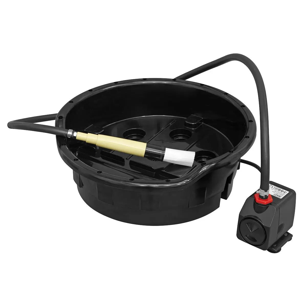 Sealey Portable Bucket Parts Washer with Brush 14L  White Rose Tools