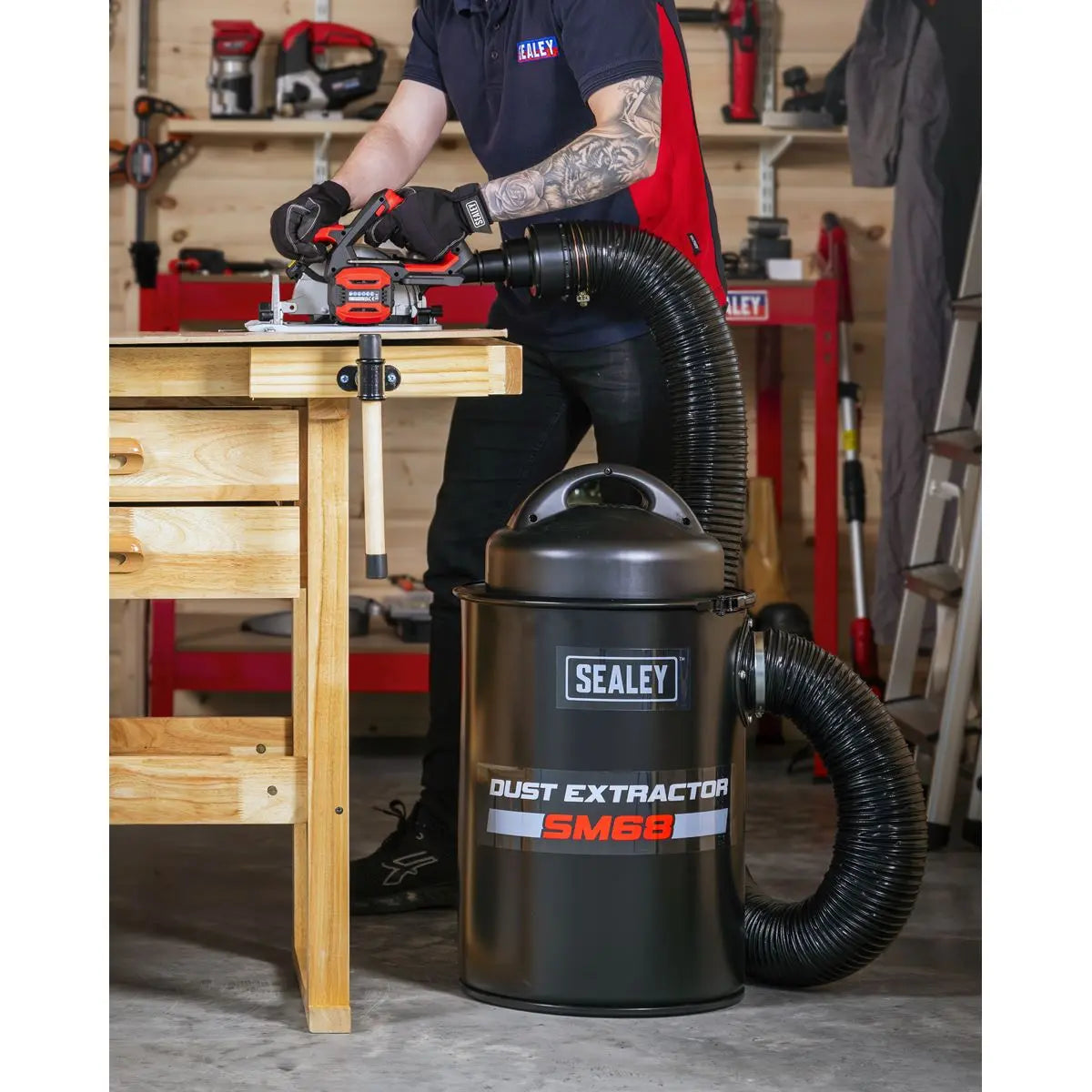 Sealey Portable Dust Extractor 50L 1200W  White Rose Tools