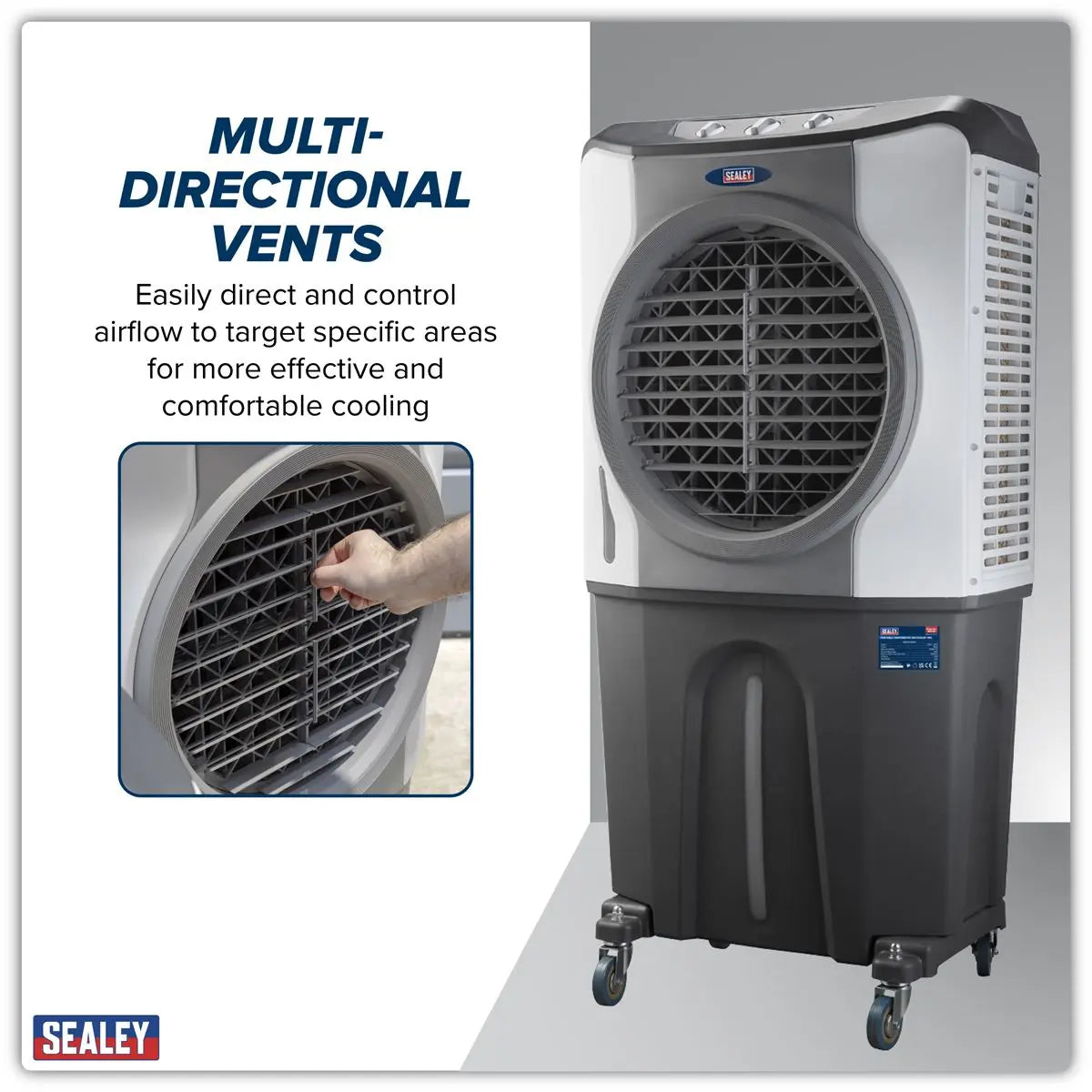 Sealey Portable Evaporative Air Cooler 100L  White Rose Tools