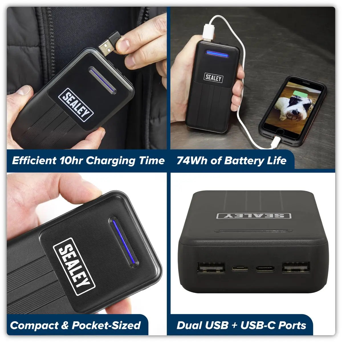 Sealey Portable Power Bank 10W 20000mAh  White Rose Tools