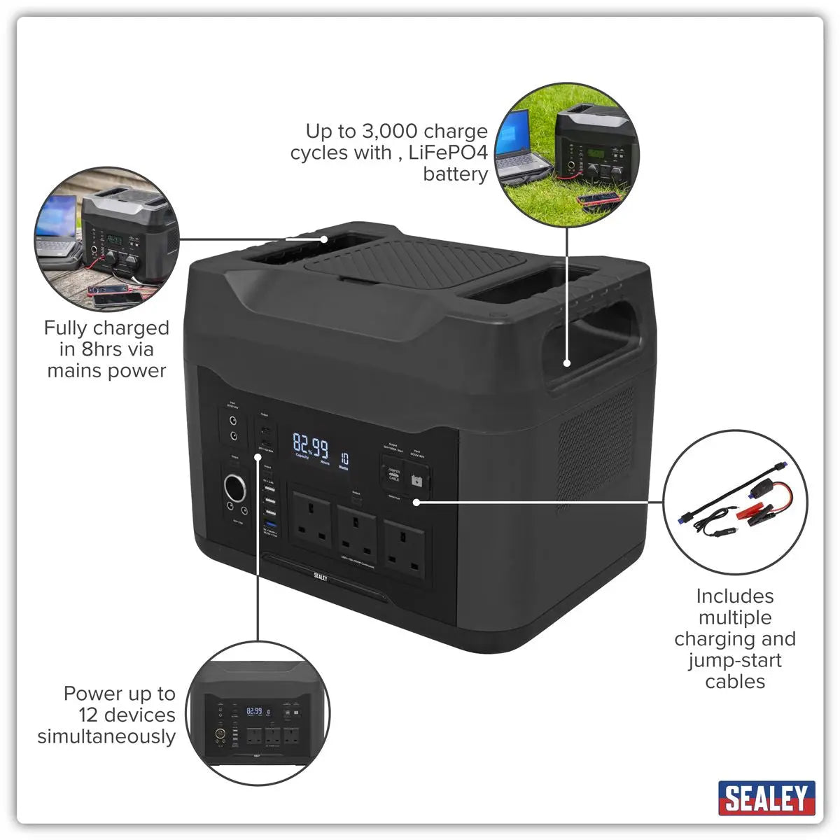 Sealey Portable Power Station 2200W  White Rose Tools