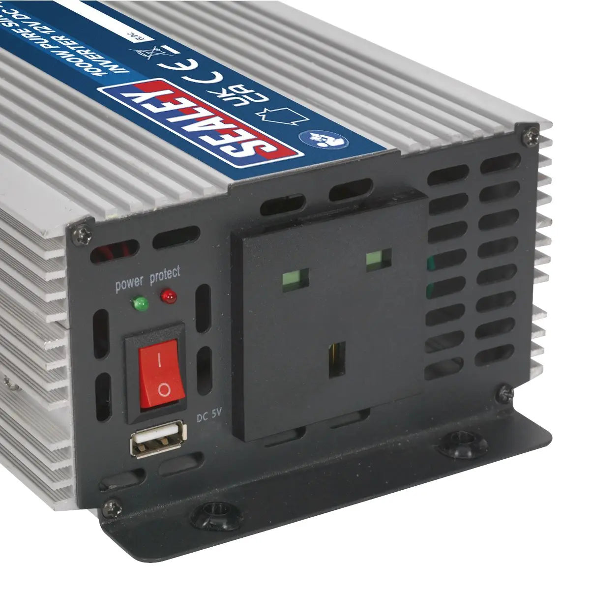 Sealey Power Inverter Pure Sine Wave 1000W 12V DC - 230V ~ 50Hz 