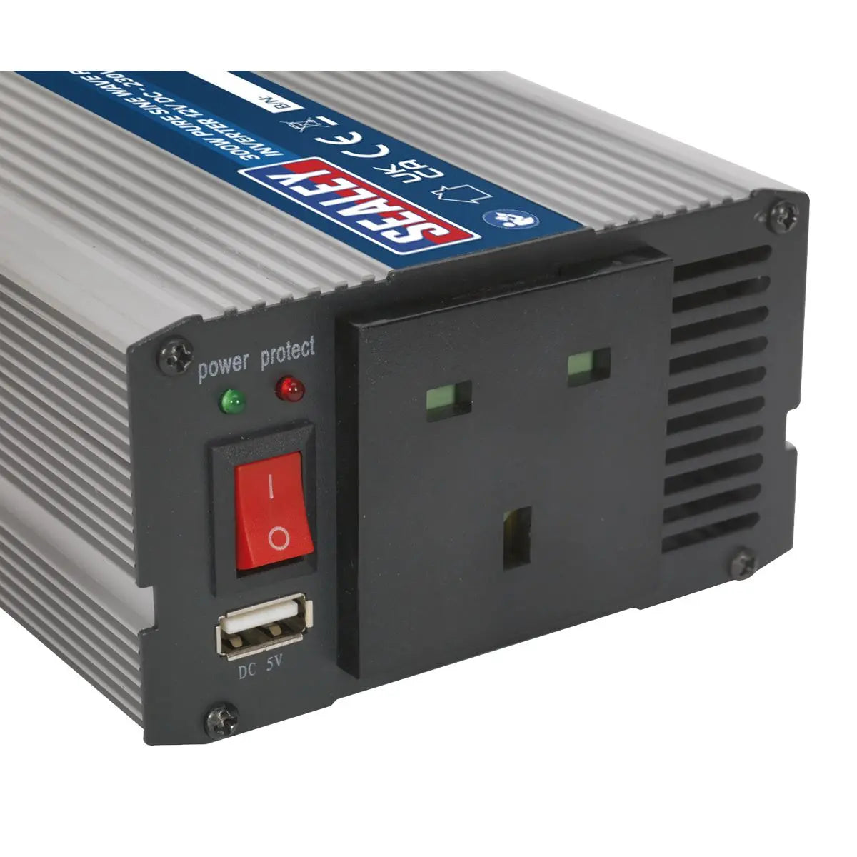 Sealey Power Inverter Pure Sine Wave 300W 12V DC - 230V ~ 50Hz 