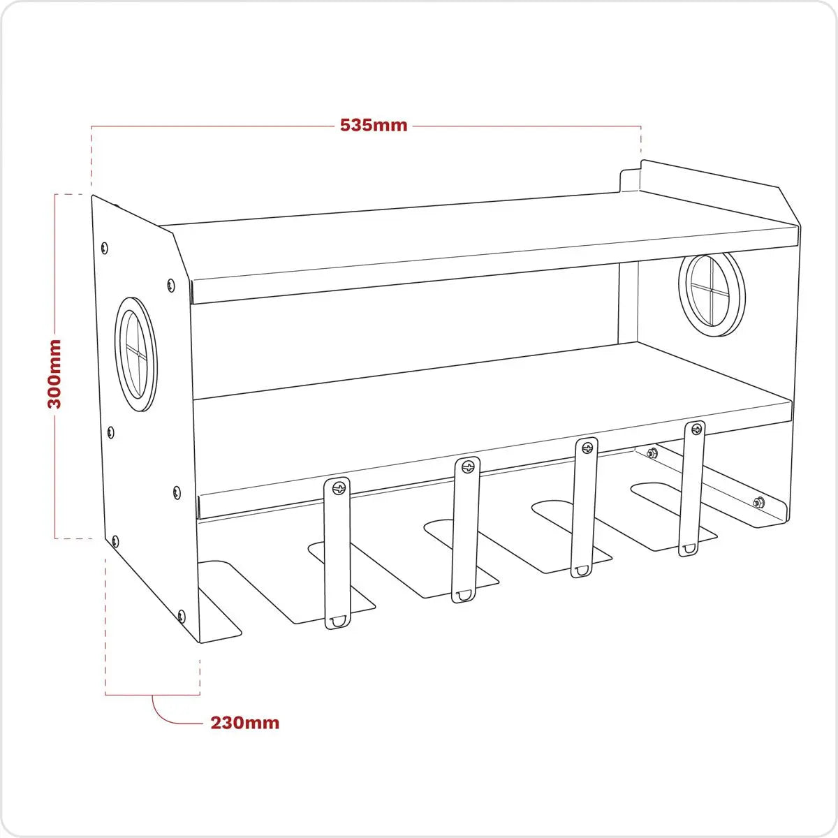 Sealey Power Tool Storage Rack - 5 Bay 