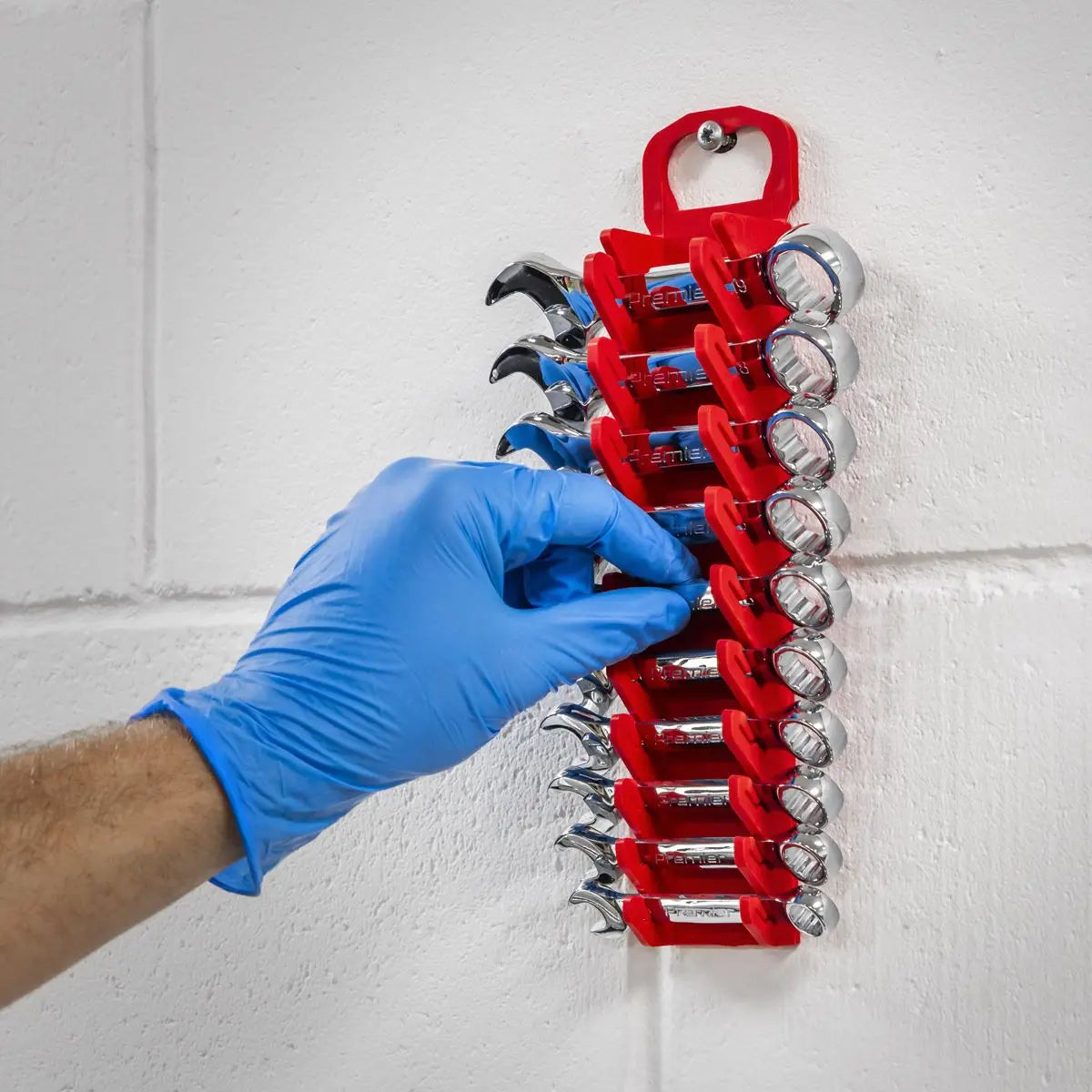 Sealey Premier 10 Spanner Capacity Stubby Spanner Rack Garage Storage Carry Hung 