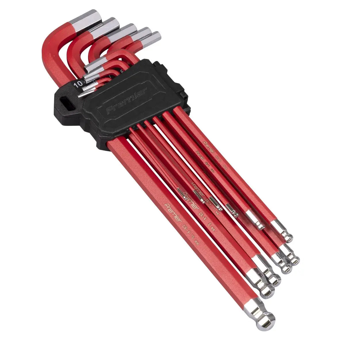 Sealey Premier 11 Piece Anti-Slip Ball End Hex Key Set Metric Extra Long Allen 