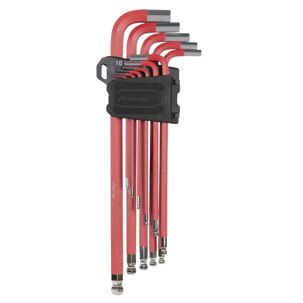 Sealey Premier 11 Piece Anti-Slip Ball End Hex Key Set Metric Extra Long Allen 