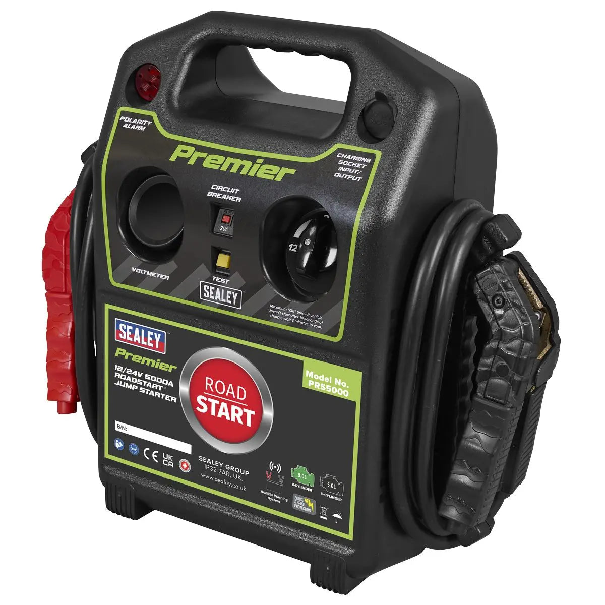Sealey Premier 12/24V Premier RoadStart® Jump Starter 5000A  White Rose Tools