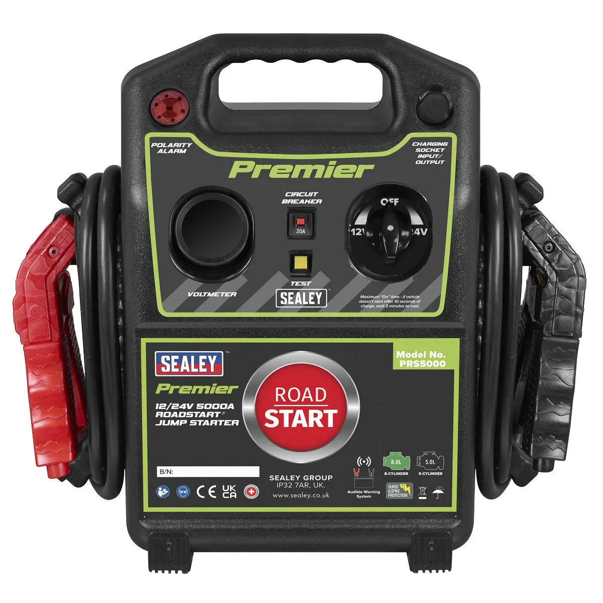 Sealey Premier 12/24V Premier RoadStart® Jump Starter 5000A  White Rose Tools