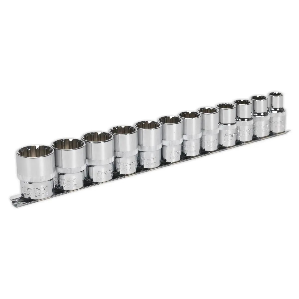 Sealey Premier 12 Piece 1/2" Total Drive Socket Set 10-24mm 
