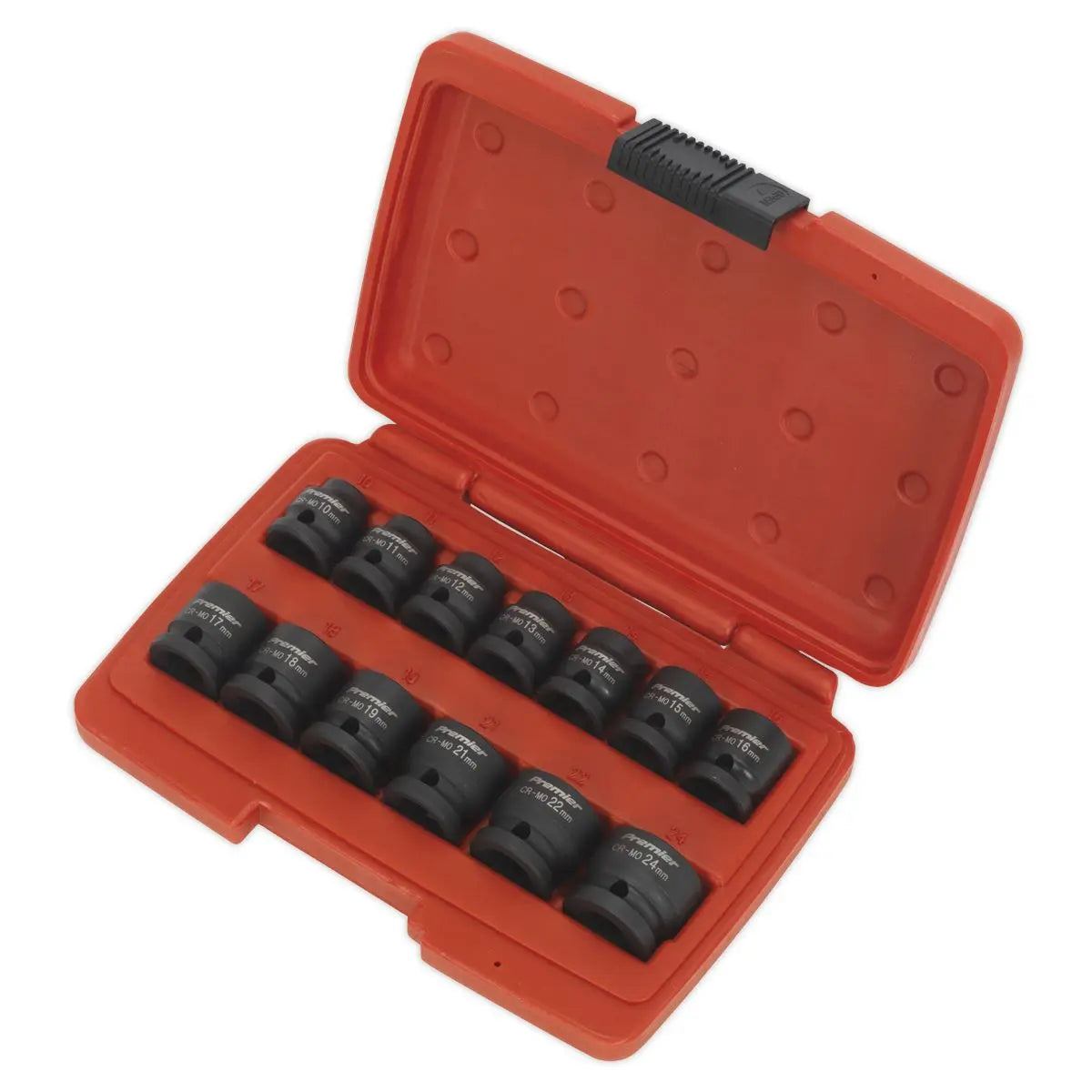 Sealey Premier 13 Piece 1/2" Drive Low Profile Impact Socket Set 10-24mm WallDrive 