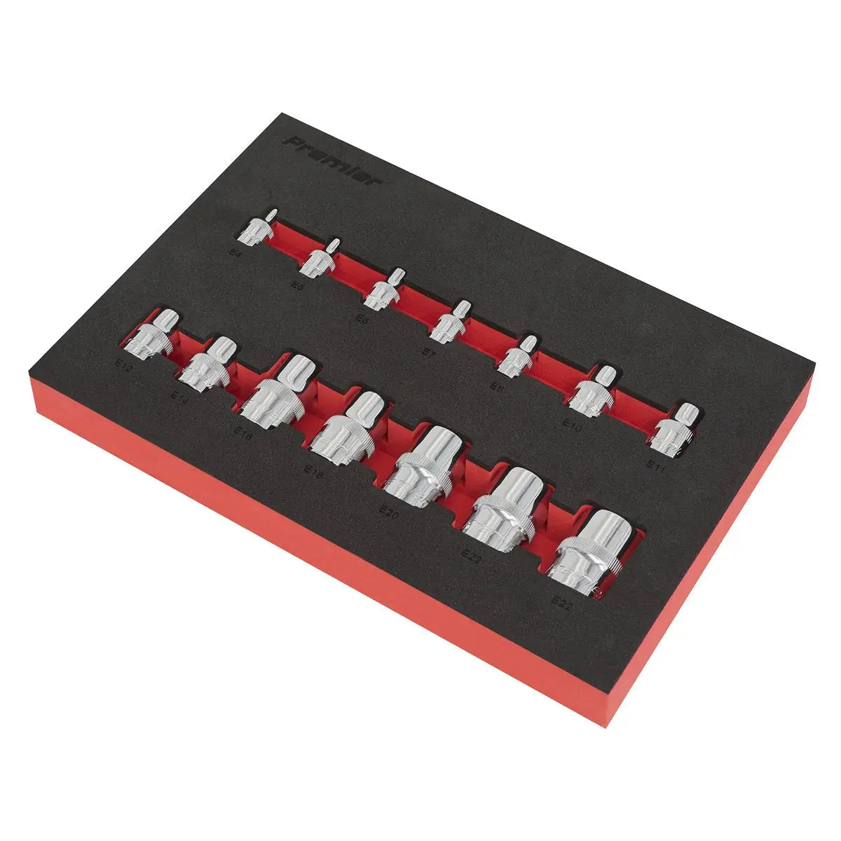 Sealey Premier 14 Piece Trx-Star 1/4" 3/8" 1/2" Drive Socket Set in EVA Tray E4-E24 