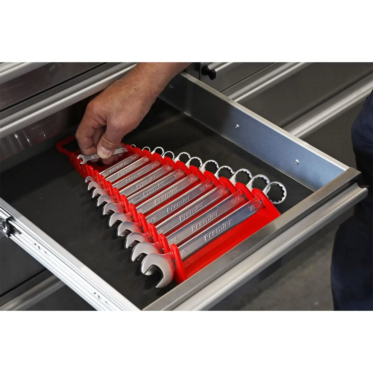 Sealey Premier 15 Capacity Reverse Spanner Rack Non Marking Wall Mounted Storage 