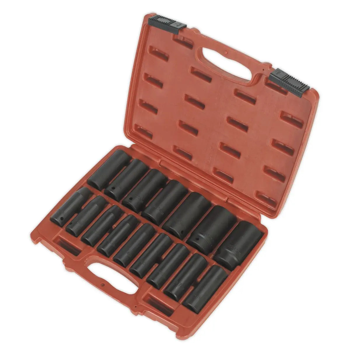 Sealey Premier 16 Piece 1/2" Drive Deep Impact Socket Set 10-32mm 