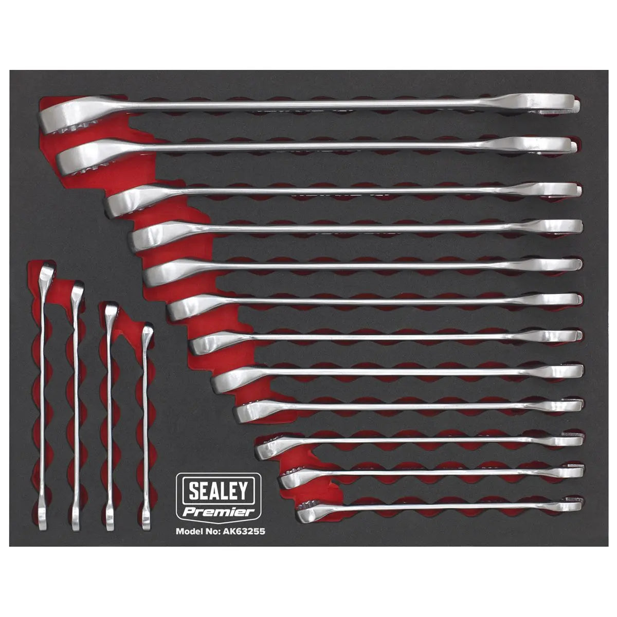Sealey Premier 16 Piece Cold Stamped Combination Spanner Set Metric 6-22mm 