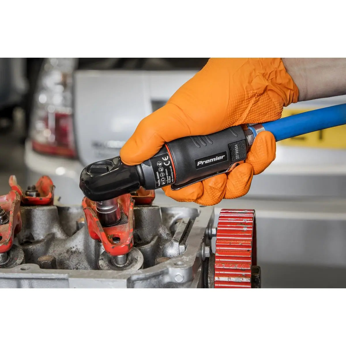 Sealey Premier 2-in-1 Mini Air Ratchet Wrench 1/4" & 1/2"Sq Drive 