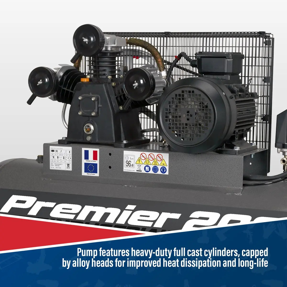 Sealey Premier 200L Belt Drive Air Compressor 5.5hp 3ph 