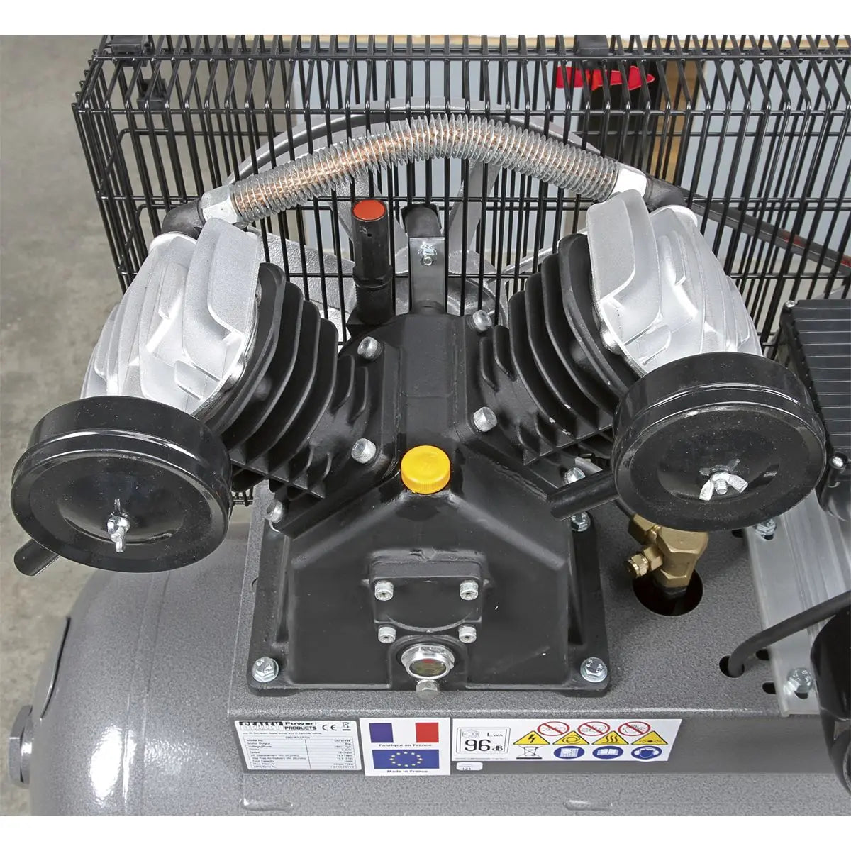 Sealey Premier 200L Belt Drive Air Compressor with Front Control Panel 3hp 415V 3ph 