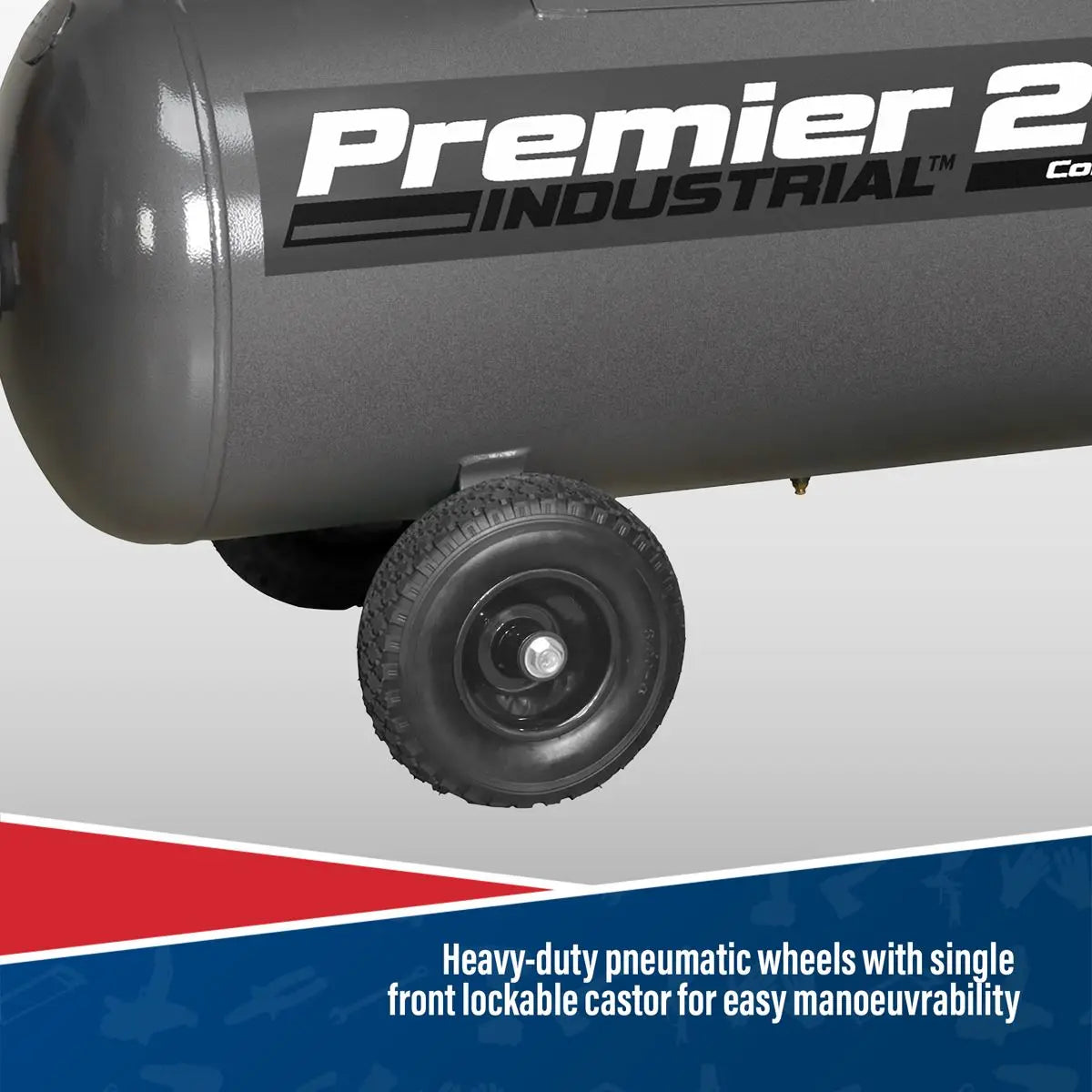 Sealey Premier 200L Belt Drive Air Compressor with Front Control Panel 3hp 415V 3ph 