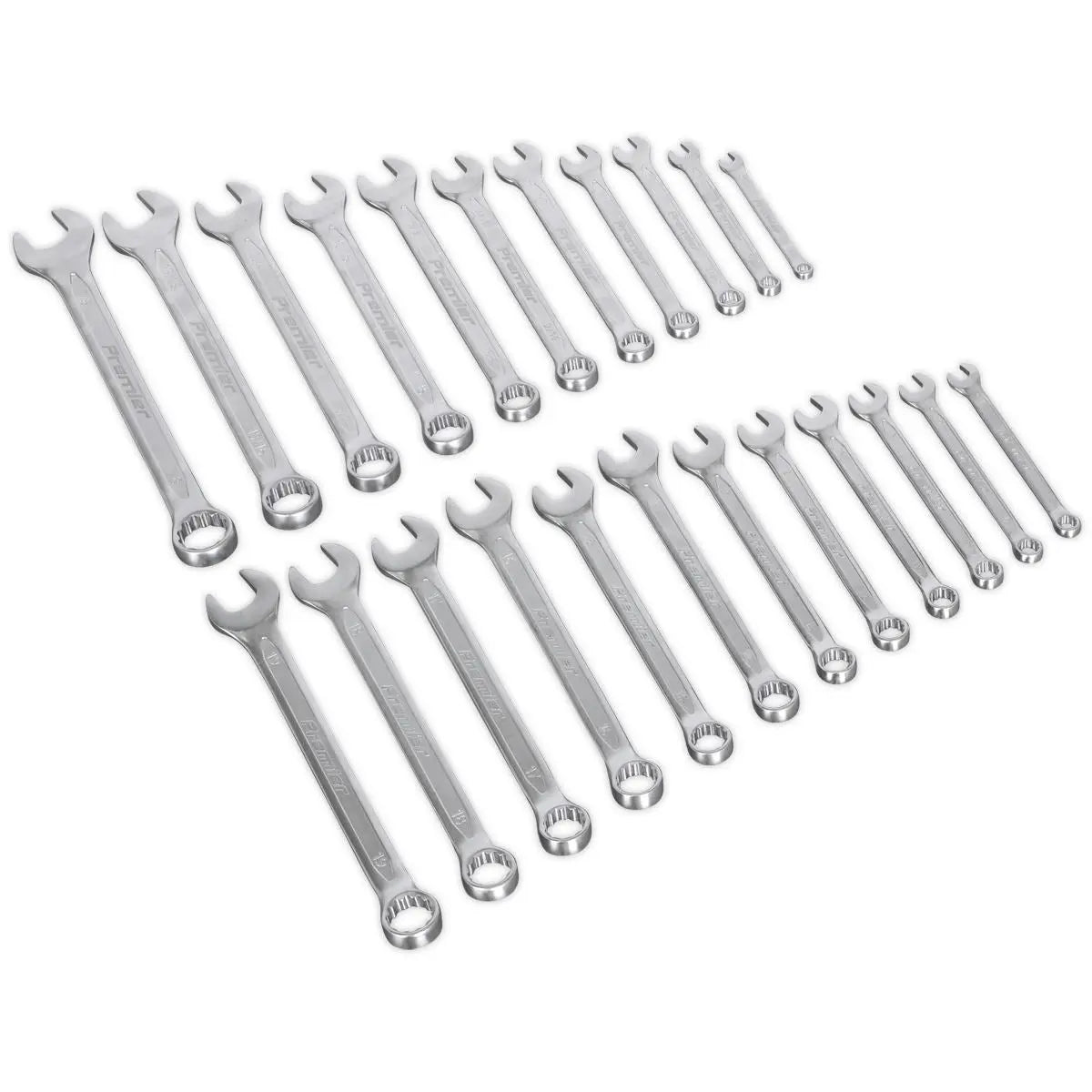 Sealey Premier 23 Piece Cold Stamped Combination Spanner Set Metric/Imperial 