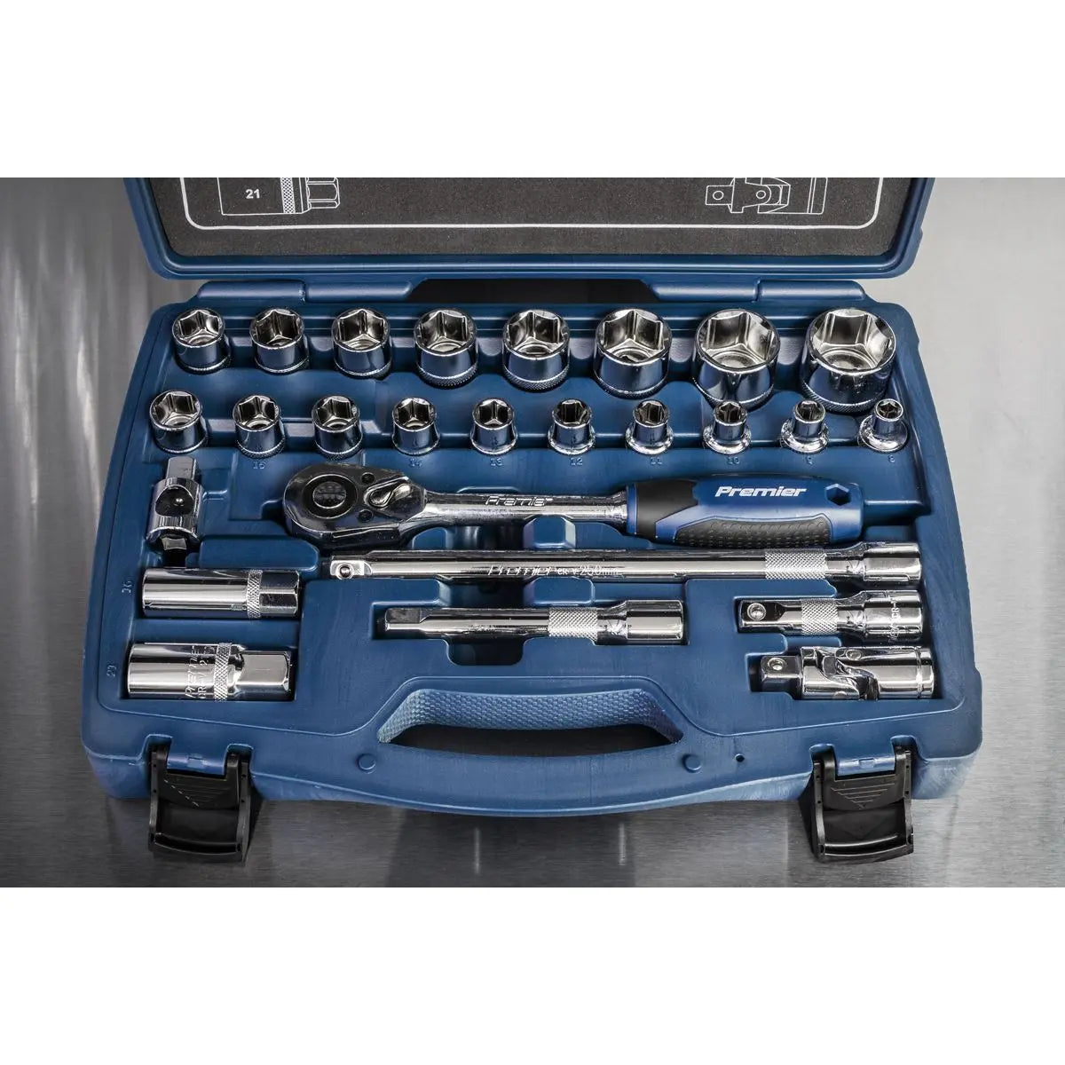 Sealey Premier 26 Piece 1/2" Drive Metric Socket Set 8-32mm 