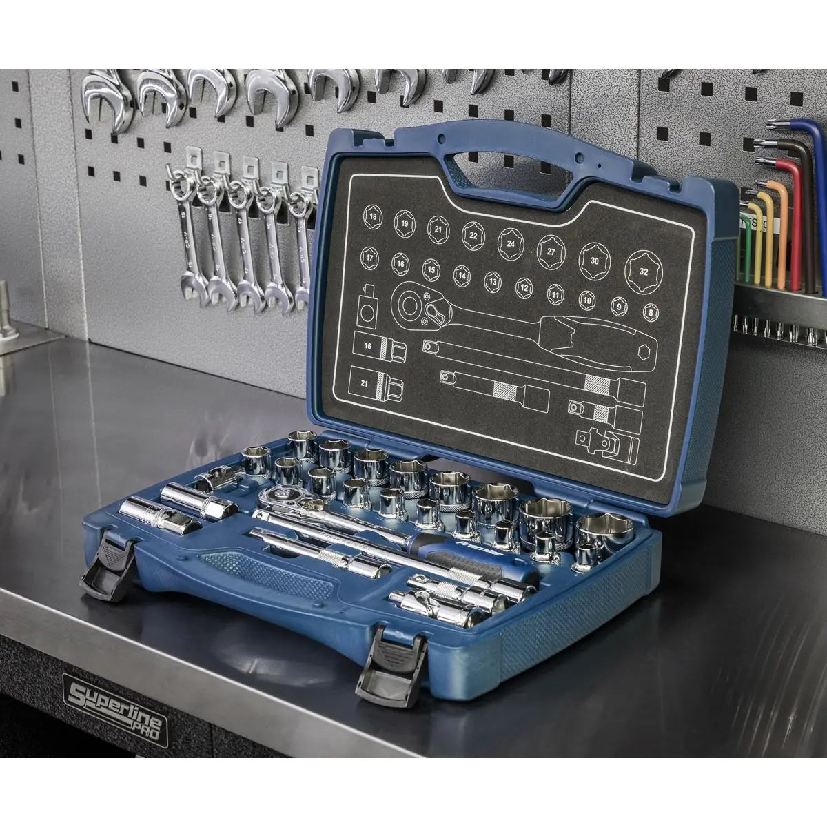 Sealey Premier 26 Piece 1/2" Drive Metric Socket Set 8-32mm 