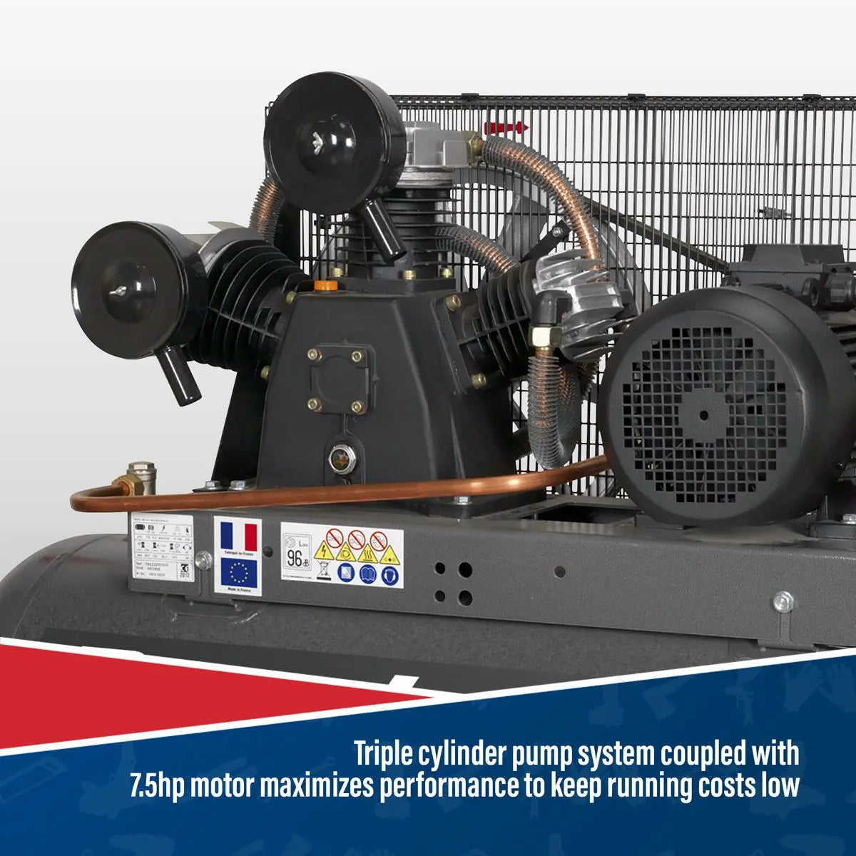 Sealey Premier 270L Belt Drive Air Compressor 7.5hp 3ph 