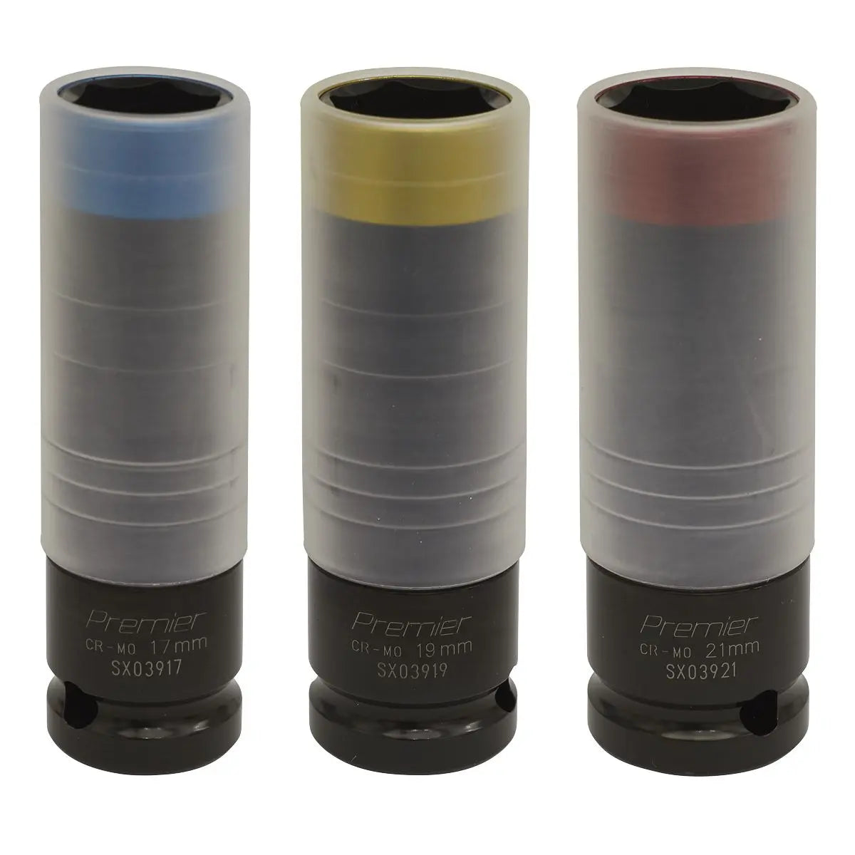 Sealey Premier 3 Piece 1/2" Drive Alloy Wheel Ultra Power Impact Socket Set Sleeved 