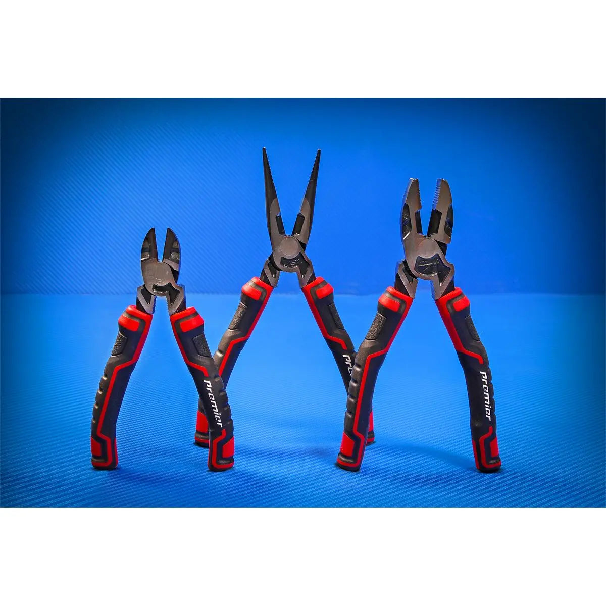 Sealey Premier 3 Piece High Leverage Pliers Set Long Nose Combi Plier 