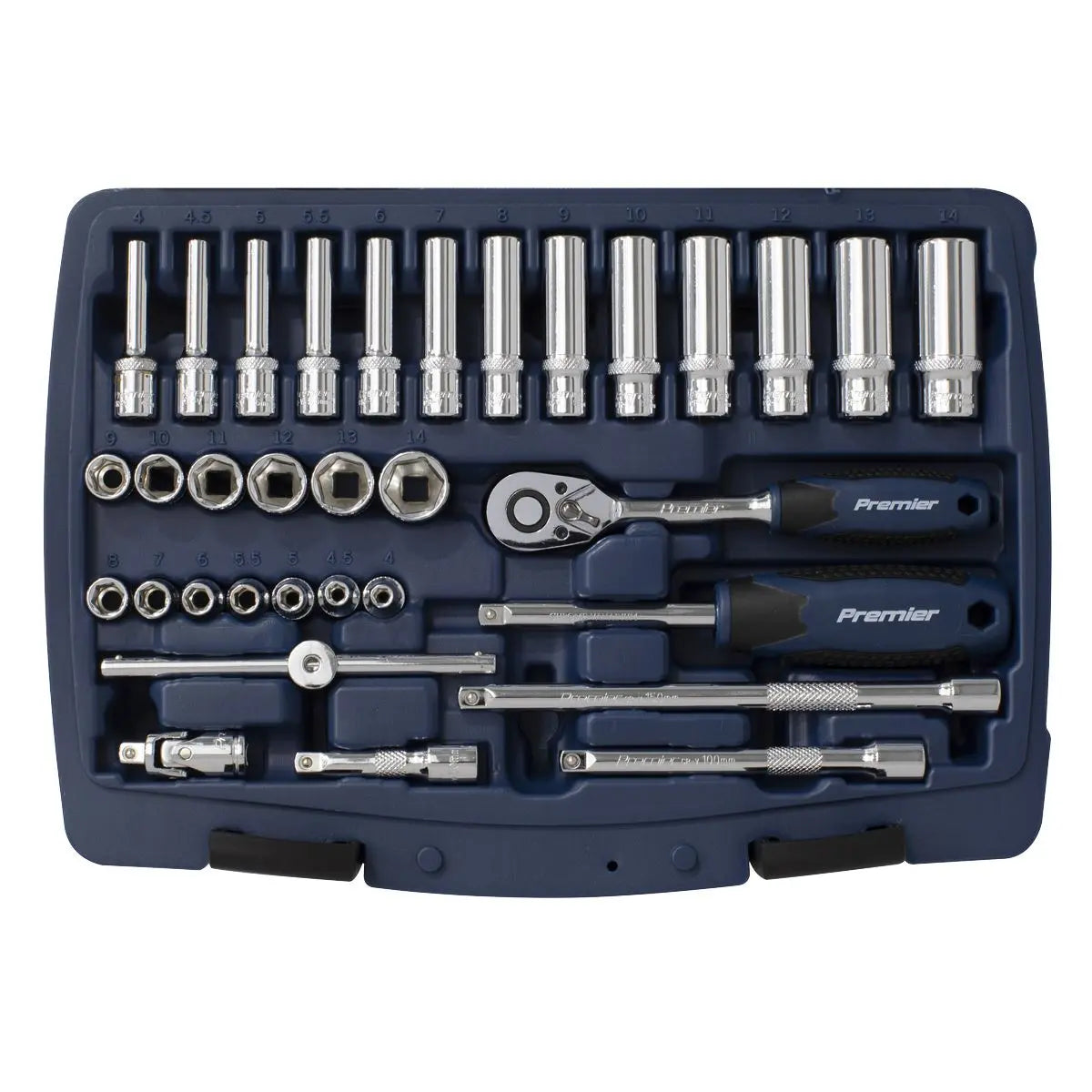 Sealey Premier 33 Piece 1/4" Drive Metric Socket Set 4-14mm 