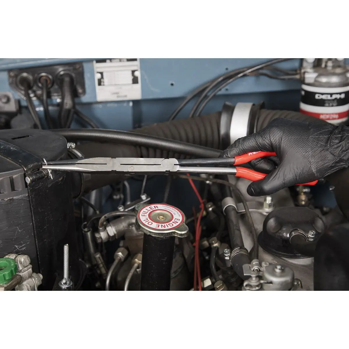 Sealey Premier 335mm Double Joint Long Reach Needle Nose Pliers Engine Bay 