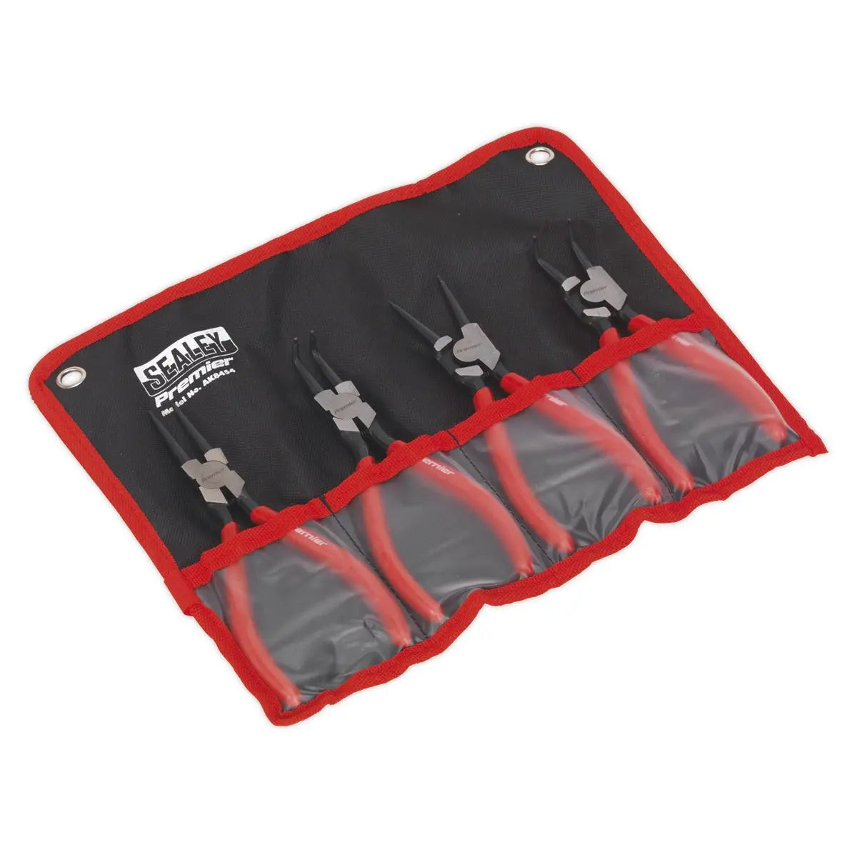 Sealey Premier 4 Piece 180mm Circlip Pliers Set Snap Ring Internal External Storage Pouch 