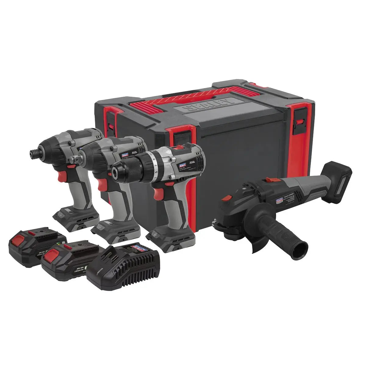 Sealey Premier 4 x 20V SV20 Series Brushless Tool Combo - 2 Batteries 