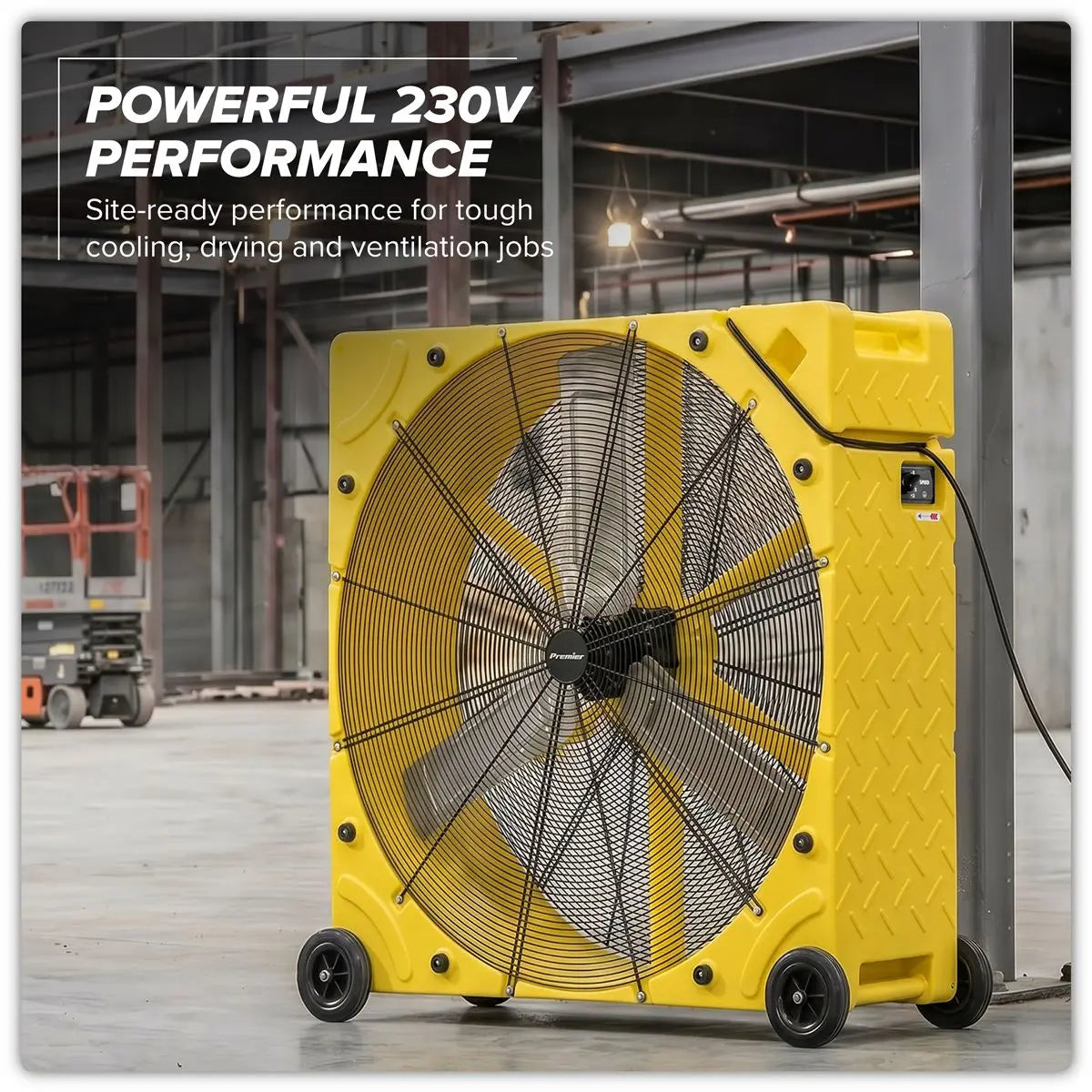 Sealey Premier 42" Industrial High Velocity Rotomould Drum Fan 3-Speed 110V  White Rose Tools
