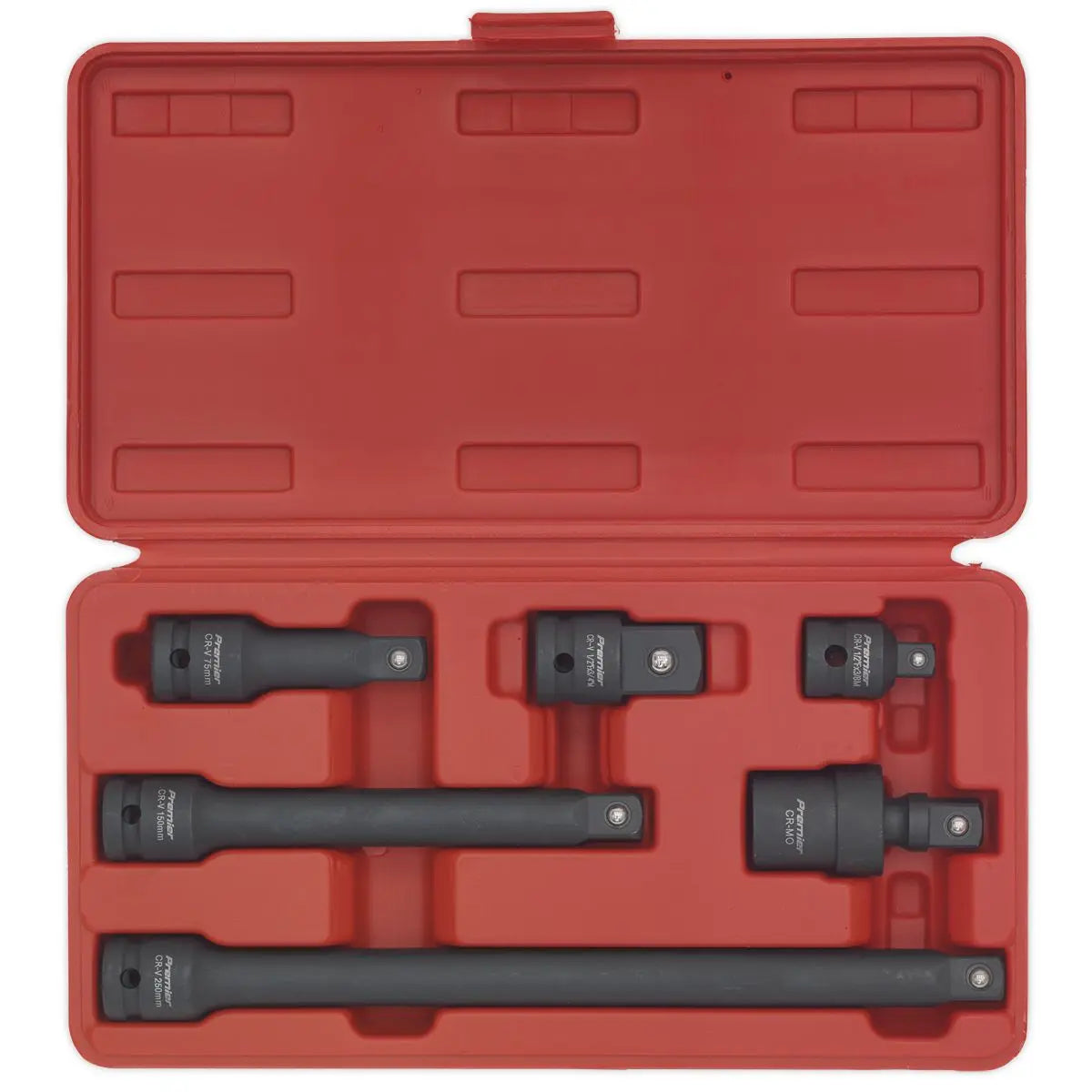 Sealey Premier 6 Piece 1/2" Drive Impact Adaptor & Extension Bar Set Socket 