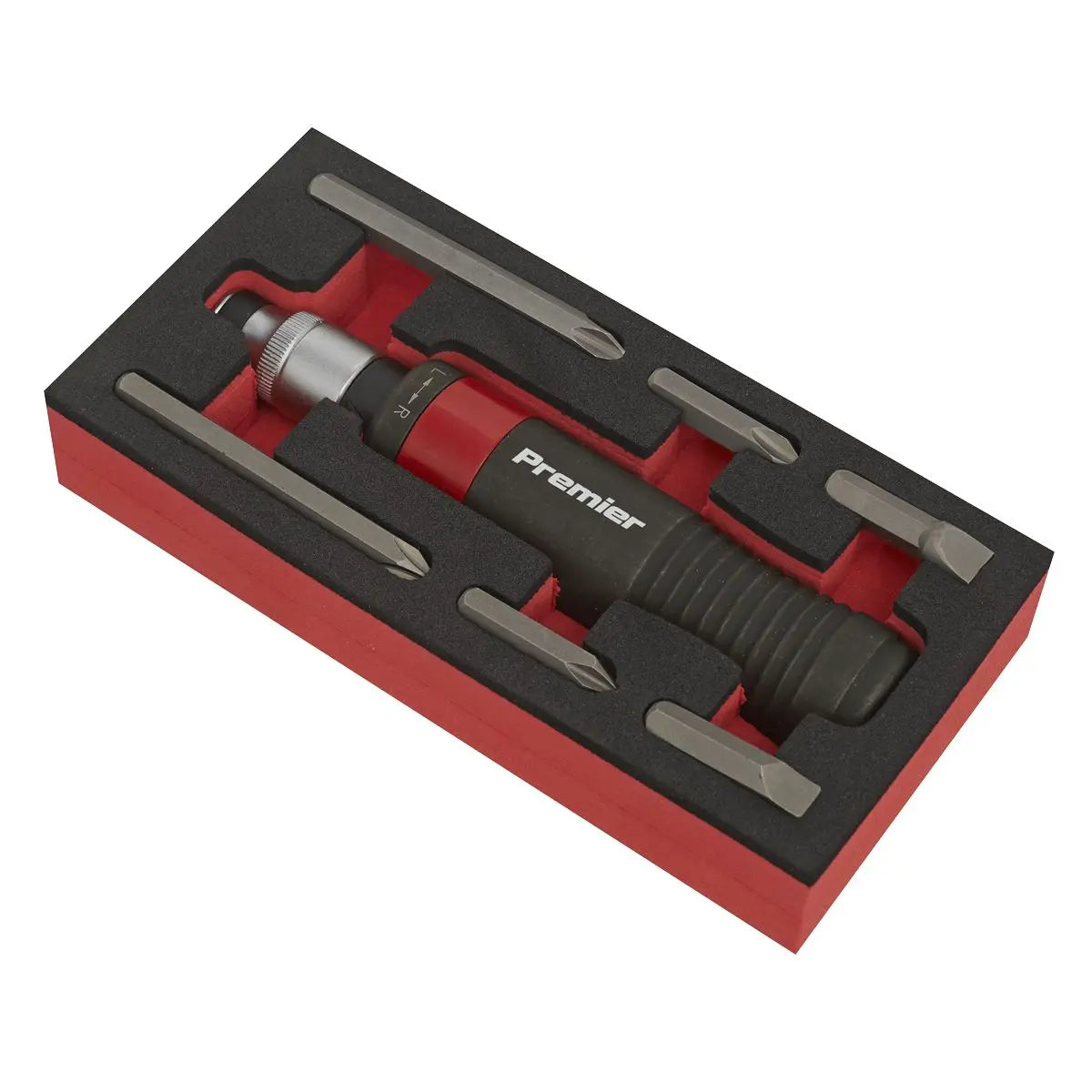 Sealey Premier 8 Piece Heavy Duty Impact Driver Set Contoured Grip Twist Reverse 