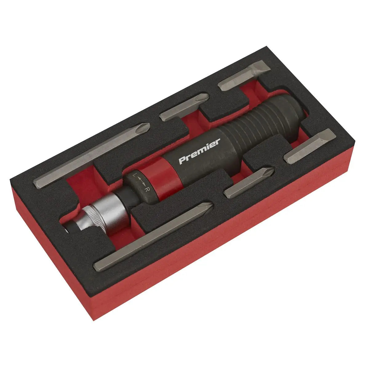 Sealey Premier 8 Piece Heavy Duty Impact Driver Set Contoured Grip Twist Reverse 